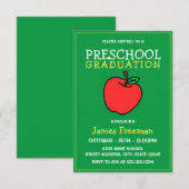 Invitation Jeunes enfants verts de la maternelle (Devant / Derrière)