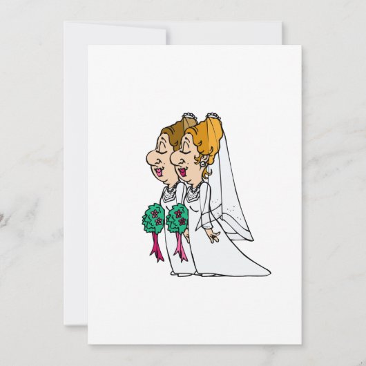 Invitation Jeunes mariées descendant le bas-côté (Devant)