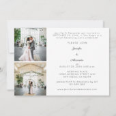 Invitation Jeunes mariés B Horizontal 3 Photo Mariage Récepti (Dos)