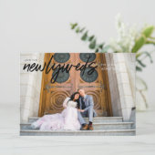 Invitation Jeunes mariés B Horizontal 3 Photo Réception de ma (Debout devant)