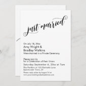 Invitation Jeunes Mariés Écriture Élégante Célébration de Mar (Devant / Derrière)