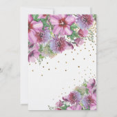 Invitation Jeunes Mariés Typographie Fleurs des Champs Or Con (Dos)