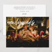 Invitation Jeunes mariés W Horizontal 1 Photo Mariage Récepti (Devant / Derrière)