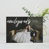 Invitation Jeunes mariés W Horizontal 3 Photo Mariage Récepti (Debout devant)