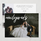 Invitation Jeunes mariés W Horizontal 3 Photo Mariage Récepti (Devant / Derrière)