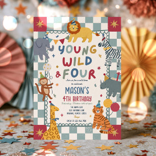 Invitation Jeunes Sauvages Et Quatre 4ème Fête d'Anniversaire