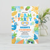 Invitation Jeux d'Anniversaire de la piscine en mousse tropic (Debout devant)