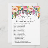 Invitation Jeux d'anniversaire floraux x2 - jeu téléphonique| (Dos)