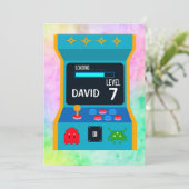 Invitation Jeux d'arcade Anniversaire Niveau de la fête des g (Debout devant)