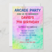 Invitation Jeux d'arcade Anniversaire Niveau de la fête des g (Dos)