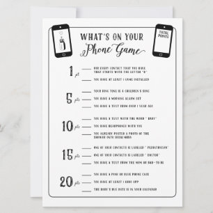 Invitation Jeux de baby shower Ce qui est sur votre téléphone