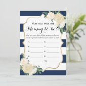 Invitation Jeux de Baby shower de la marine florale à deux cô (Debout devant)