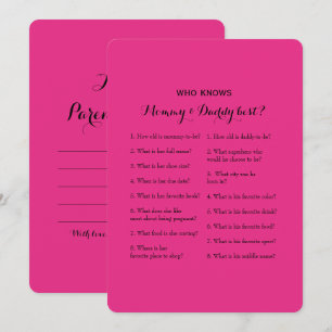 Invitation Jeux de Baby shower double côté - Conseils Qui c