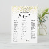 Invitation Jeux de Baby Shower Double Face Or Confetti (Debout devant)
