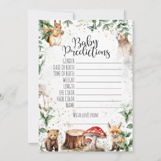 Invitation Jeux de baby shower - Prédictions de bébé (Devant)