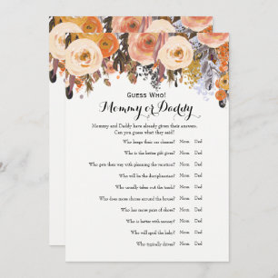 Invitation Jeux de baby shower - souhaits pour le bébé et la