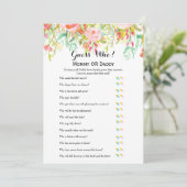 Invitation Jeux de baby shower - Voeux pour bébé et Devinez q (Debout devant)