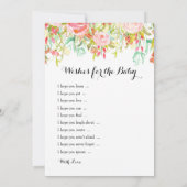 Invitation Jeux de baby shower - Voeux pour bébé et Devinez q (Dos)