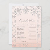 Invitation Jeux de bébé Shower Flocon de neige rose Devinez l (Devant)