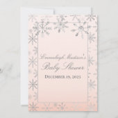 Invitation Jeux de bébé Shower Flocon de neige rose Devinez l (Dos)