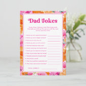 Invitation Jeux de blagues de papa pour Baby Shower rose et f (Debout devant)