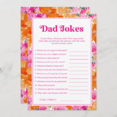 Invitation Jeux de blagues de papa pour une baby shower rose  (Devant / Derrière)