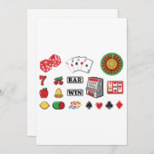 Invitation Jeux de casino d'éléments de jeu (Devant / Derrière)