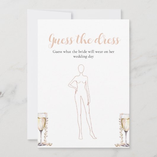 Invitation Jeux de devinette de robe de mariée Prosecco Perle (Devant)