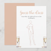 Invitation Jeux de devinette de robe de mariée Prosecco Perle (Devant / Derrière)