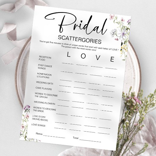 Invitation Jeux de Fête des mariées des catégories nuptiales