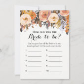 Invitation Jeux de Fête des mariées florale à deux côtés de l (Devant)