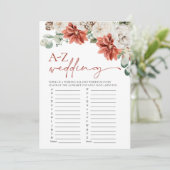 Invitation Jeux de Fête des mariées moderne Red Winter Weddin (Debout devant)