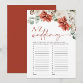 Invitation Jeux de Fête des mariées moderne Red Winter Weddin (Devant / Derrière)