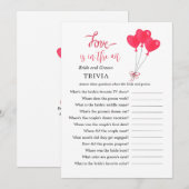 Invitation Jeux de Fête des mariées Red & White Heart TRIVIA (Devant / Derrière)