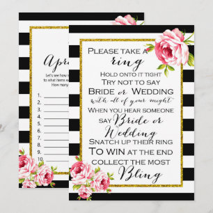 Invitation Jeux de Fête des mariées x2 - Jeu de bague   Tabli