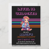 Invitation Jeux de filles niveau de jeu vidéo haut Anniversai (Devant)
