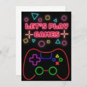 Invitation Jeux de jeu de jeux vidéo (Devant / Derrière)