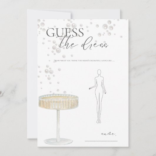 Invitation Jeux de mariage : perles et prosecco, devine la ro (Devant)
