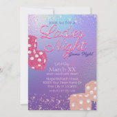 Invitation Jeux de nuit des dames nuit iridescent dés (Devant)