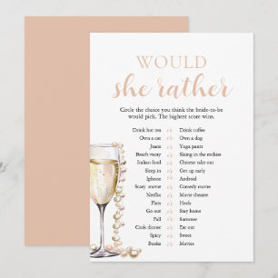 Invitation Jeux de Perles Roses et Prosecco : Préférerait-Ell