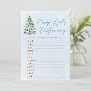 Invitation Jeux de Pictionary Emoji Bébé Sapin de Noël