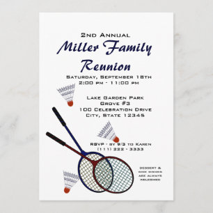 Invitation Jeux de pique-nique jardin / Badminton