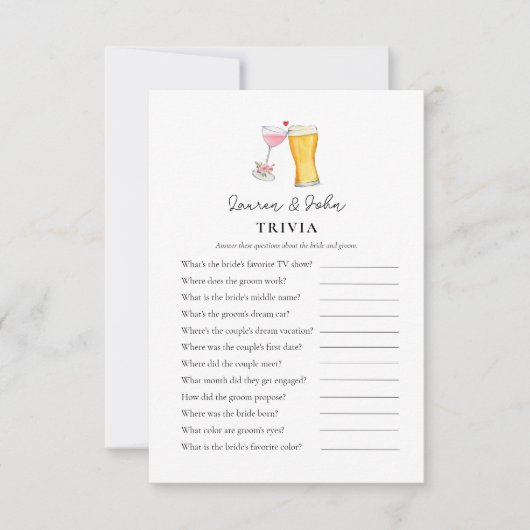 Invitation Jeux de quiz pour douche de couple Bubbles and Bre (Devant)