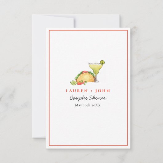 Invitation Jeux de quiz pour la fête de couple Taco & Tequila (Dos)