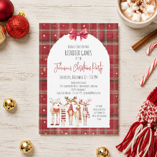 Invitation Jeux de renne de Noël Fête de fin d'année