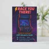 Invitation Jeux pour garçons - Retro Arcade Racing Anniversai (Debout devant)
