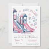 Invitation Jeux Slide Super Fun Anniversaire Accueil Bash (Devant)