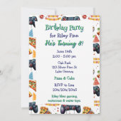 Invitation Jeux vidéo et fête d'anniversaire de Pizza Boy (Dos)