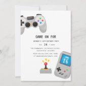 Invitation Jeux vidéo fête d'anniversaire (Devant)