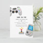 Invitation Jeux vidéo fête d'anniversaire (Debout devant)